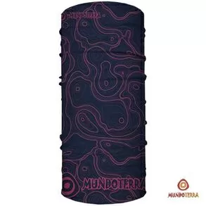 imagem de Bandana Tubular Multiuso Respirvel com proteo Solar Carta Topogrfica Roxa com Rosa - Mundo Terra