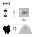 imagem do produto  Barraca de Camping Dome 3 pessoas - NTK Nautika