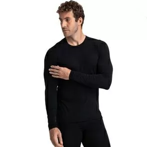 imagem de Blusa Segunda Pele Finest Merino Masculina Preta - Solo