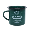 imagem do produto Caneca Esmaltada para Caf Minha Terapia Sempre foi Acampar Verde - Guepardo