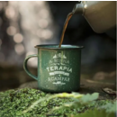 imagem do produto Caneca Esmaltada para Caf Minha Terapia Sempre foi Acampar Verde - Guepardo