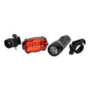 imagem do produto  Kit Farol Dianteiro e Lanterna Traseira para Bike com 5 LEDs  - Acte Sports