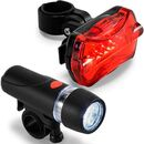 imagem do produto  Kit Farol Dianteiro e Lanterna Traseira para Bike com 5 LEDs  - Acte Sports