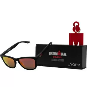 imagem de culos de Sol Polarizado Uv400 Ironman Preto com a Lente Vermelha - Yopp