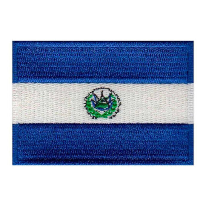 imagem do produto Patch Bordado Bandeira de El Salvador Grande 5 cm x 8 cm - Talysmã Bordados