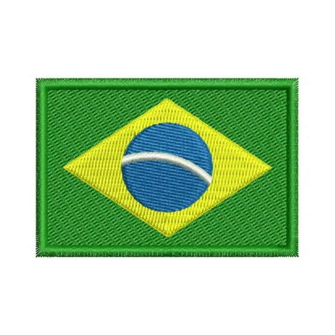 imagem do produto Patch Bordado Bandeira do Brasil Pequena 1,5 cm x 2,5 cm - Talysmã Bordados