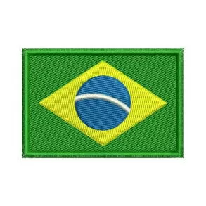 imagem de Patch Bordado Bandeira do Brasil Pequena 1,5 cm x 2,5 cm - Talysmã Bordados