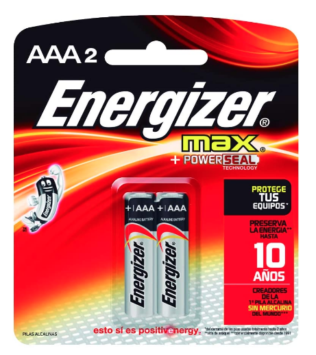 Pila Alcalina AAA Energizer Max X 2 Unidades